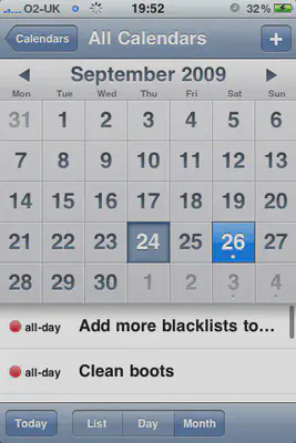Remember The Milk events in the iPhone calendar