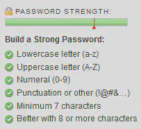 Password strength verificaton